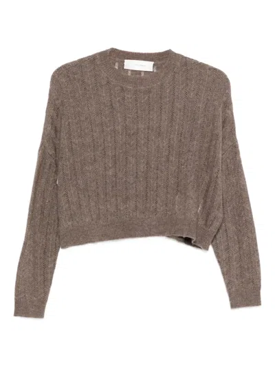 Ivory Paris Crew-neck Sweater In Brown