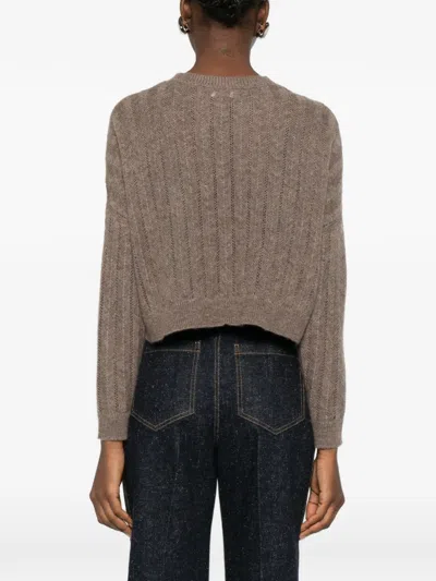 Ivory Paris Crew-neck Sweater In Brown