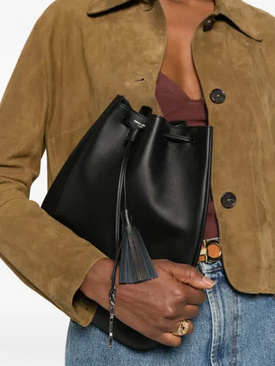 Saint Laurent Medium Jean Flat Tassel-charm Shoulder Bag In Black