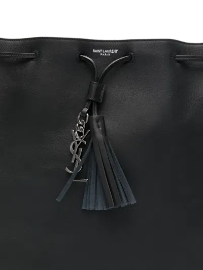 Saint Laurent Medium Jean Flat Tassel-charm Shoulder Bag In Black