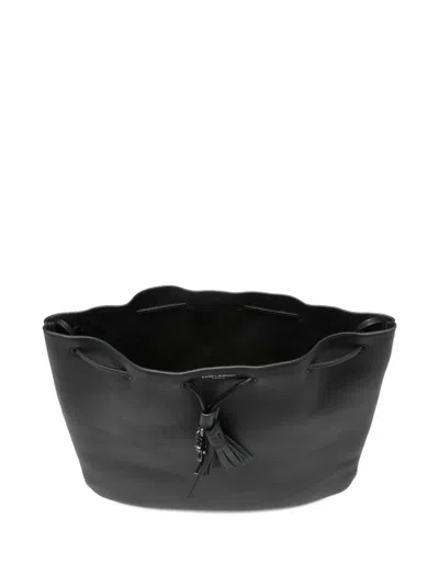 Saint Laurent Medium Jean Flat Tassel-charm Shoulder Bag In Black