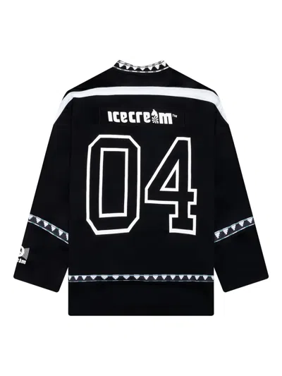 Icecream Party On Long Sleeve Mesh Jersey In Black