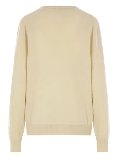 The Row V-neck Sweater In Neutral