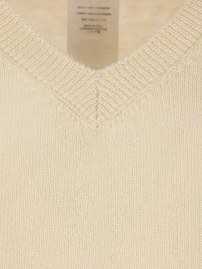 The Row V-neck Sweater In Neutral