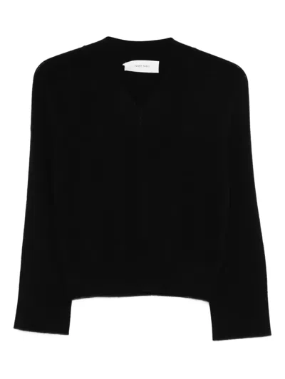 Ivory Paris V-neck Sweater In Black