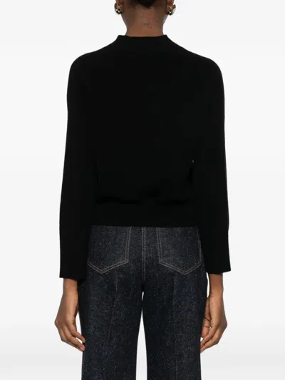 Ivory Paris V-neck Sweater In Black