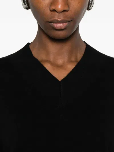 Ivory Paris V-neck Sweater In Black