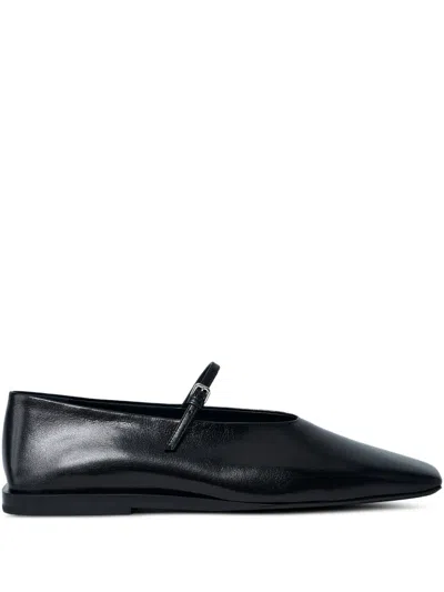 Jil Sander Leather Ballet Flats In Black