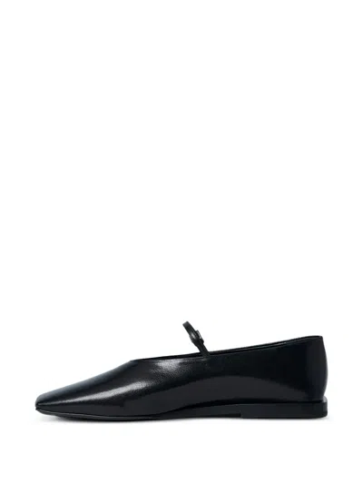 Jil Sander Leather Ballet Flats In Black