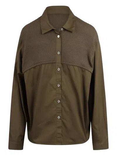 Jovonna Sawyer Ribbed-panel Shirt In Green