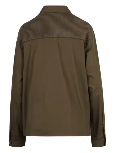 Jovonna Sawyer Ribbed-panel Shirt In Green