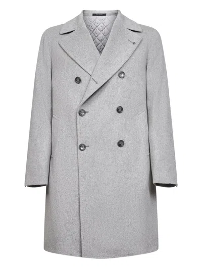 Tagliatore Double-breasted Coat In Gray