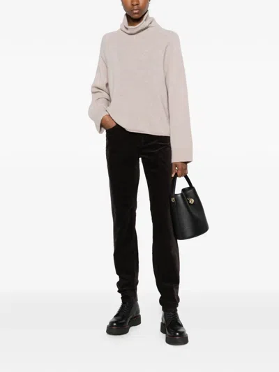 Marc O'polo Velour Trousers In Brown