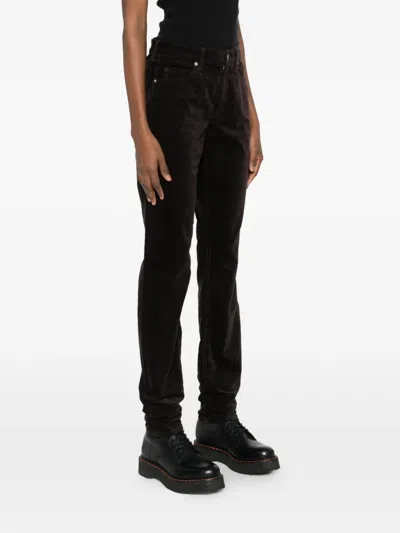 Marc O'polo Velour Trousers In Brown