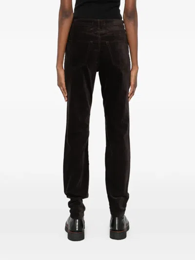 Marc O'polo Velour Trousers In Brown