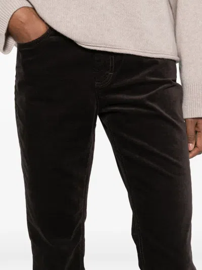 Marc O'polo Velour Trousers In Brown