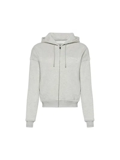 Calvin Klein Zip-fastening Lounge Hoodie In Gray