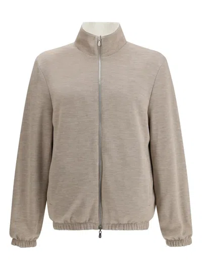 Brunello Cucinelli Reversible Zip-up Lightweight Jacket In White