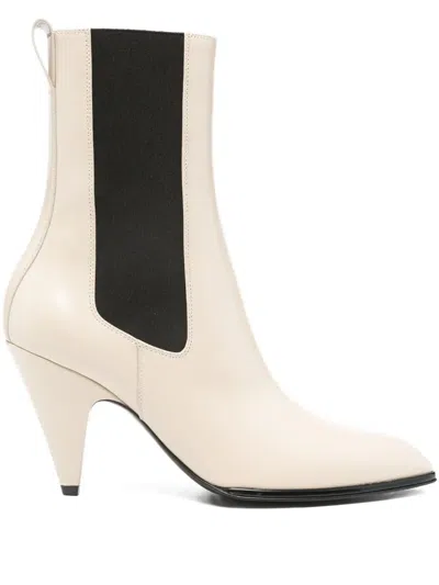Sergio Rossi 90mm Point-toe Boots In Neutral