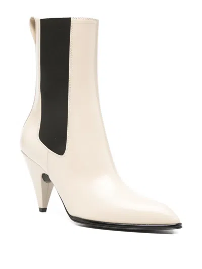 Sergio Rossi 90mm Point-toe Boots In Neutral