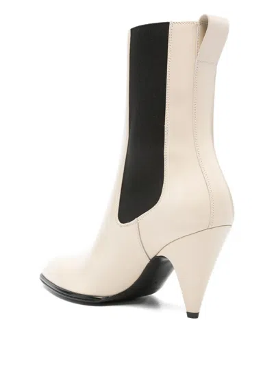 Sergio Rossi 90mm Point-toe Boots In Neutral