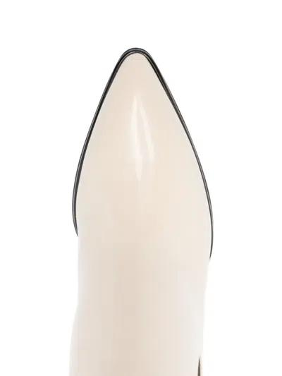 Sergio Rossi 90mm Point-toe Boots In Neutral