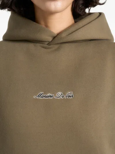 Manière De Voir Ollie Kangaroo-pocket Hoodie In Green