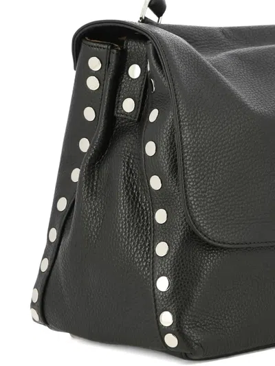 Zanellato Postina Daily Stud-detail Leather Tote Bag In Black