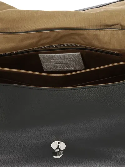 Zanellato Postina Daily Stud-detail Leather Tote Bag In Black