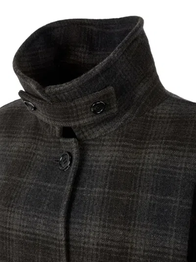 Studio Tomboy Checkered Belt Coat In Multi