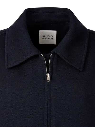 Studio Tomboy Zip-up Wool Jacket In Blue