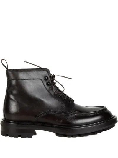 Neil Barrett Lace-up Panelled Boots In Black