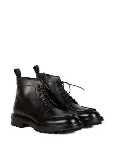 Neil Barrett Lace-up Panelled Boots In Black