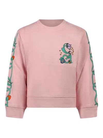Stella Mccartney Floral-print Sweatshirt In Pink