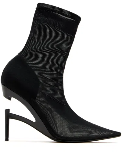 B1archive 100mm Mesh-textured Pointed-toe Boots In Black