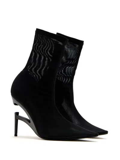 B1archive 100mm Mesh-textured Pointed-toe Boots In Black