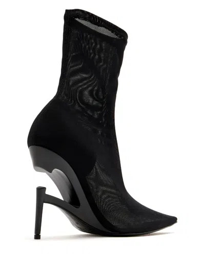 B1archive 100mm Mesh-textured Pointed-toe Boots In Black