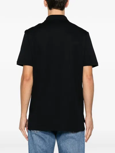 Givenchy Logo-patch Polo Shirt In Black