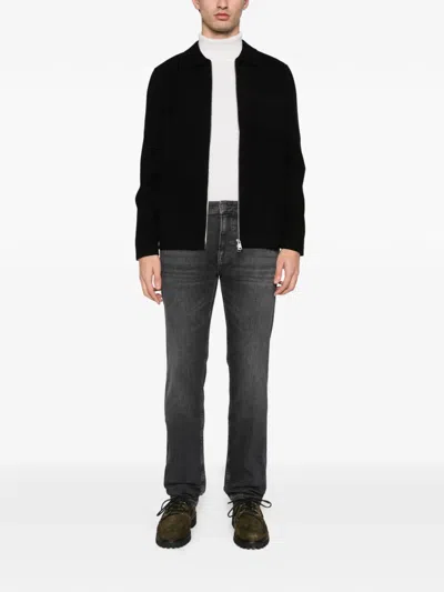 Marc O'polo Zip-up Chest-pocket Cardigan In Black