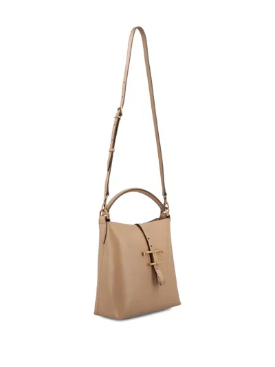 Tod's Mini T Timeless Bucket Bag In Brown