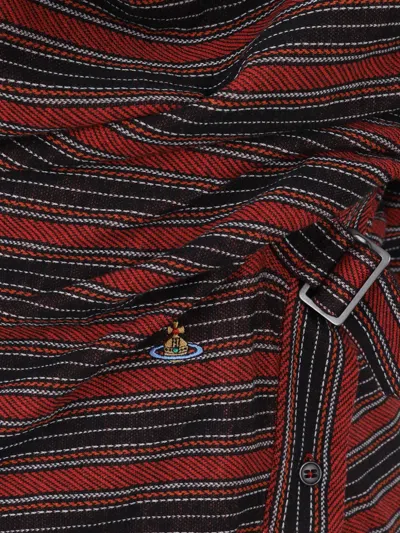 Vivienne Westwood Striped Polo Mini Dress In Red