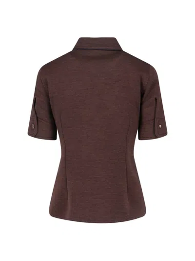 Gucci L-blend Jersey Shirt In Brown