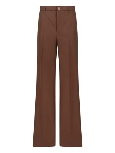 Gucci Straight-leg Tailored Pants In Brown
