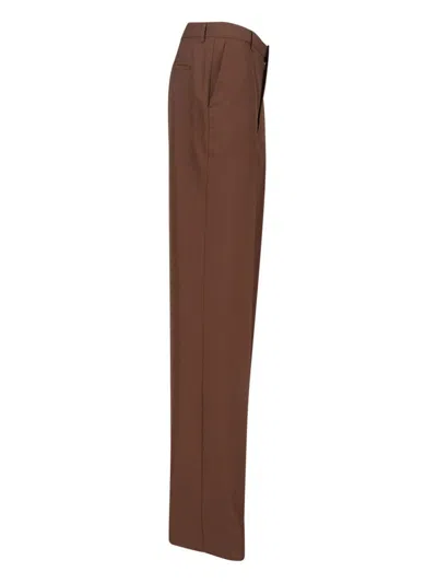 Gucci Straight-leg Tailored Pants In Brown