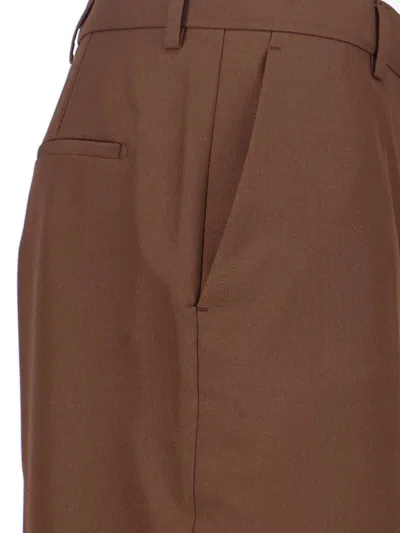 Gucci Straight-leg Tailored Pants In Brown