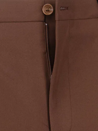 Gucci Straight-leg Tailored Pants In Brown