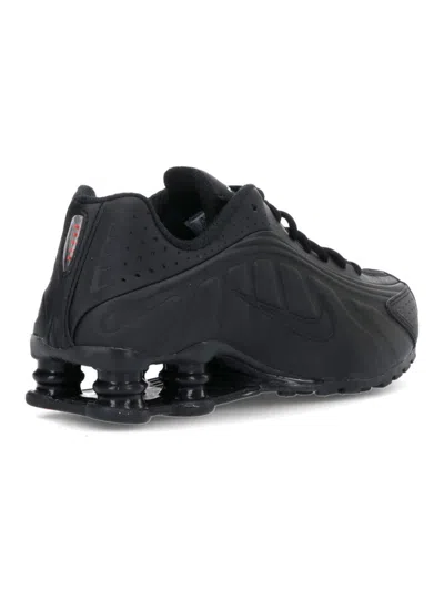 Nike R4 Shox Sneakers With Perforated Detailing And Rubber Outsole In Black