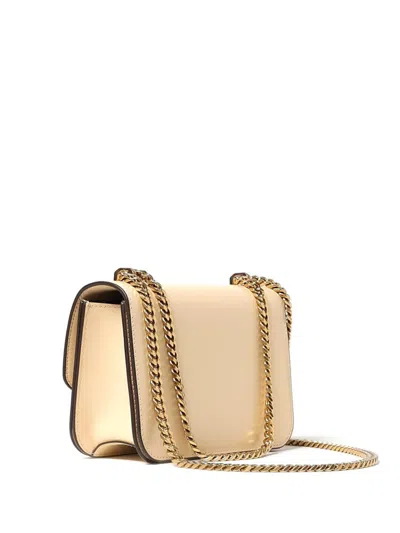 Tory Burch Small Eleanor Leather Crossbody Bag In Beige