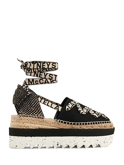 Stella Mccartney Stella Mc Cartney Gaia Wedge Espadrillas In Black