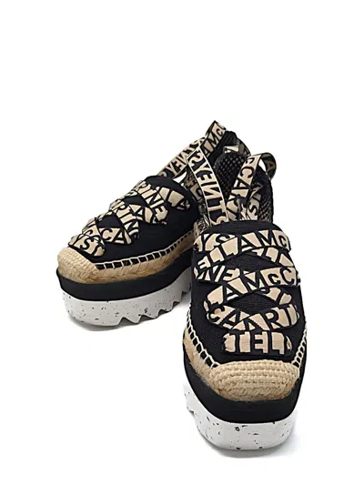 Stella Mccartney Stella Mc Cartney Gaia Wedge Espadrillas In Black